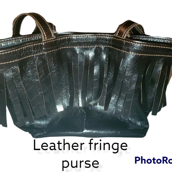 Leather fringe purse - Picture 1 of 2